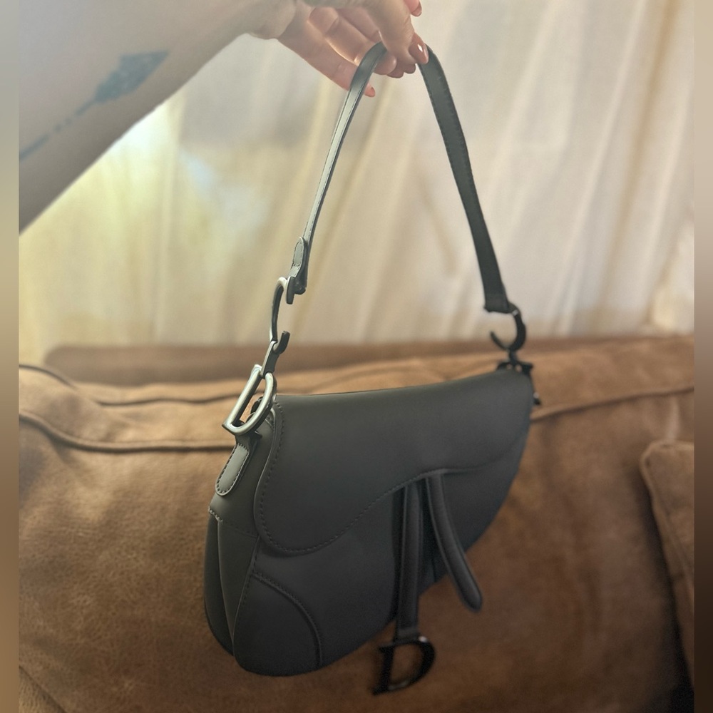 Dior Matte Black Saddle Bag